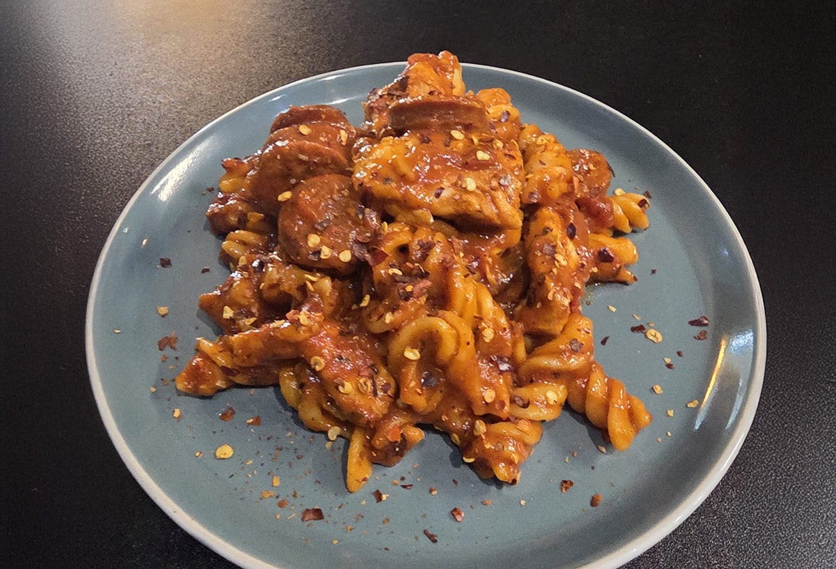 Creamy Cajun Chicken & Chorizo Pasta