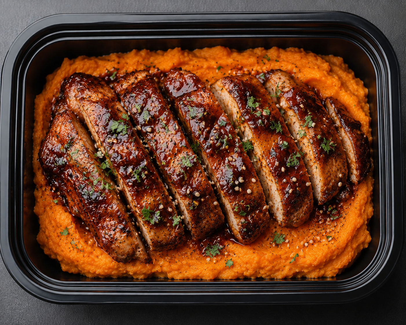 Kansas City BBQ Chicken with Sweet Potato Mash